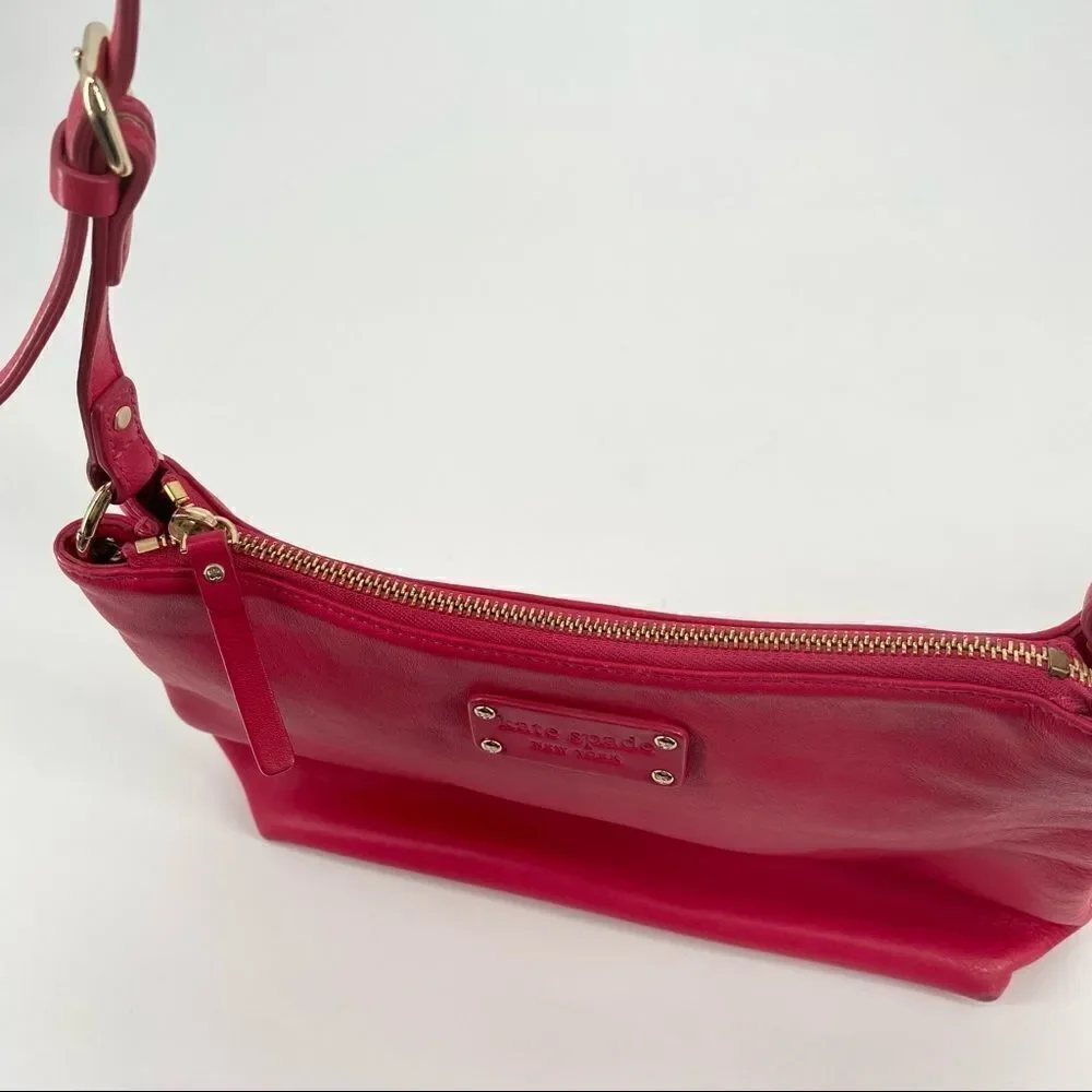 ‎Kate spade raspberry leather tote shoulder bag